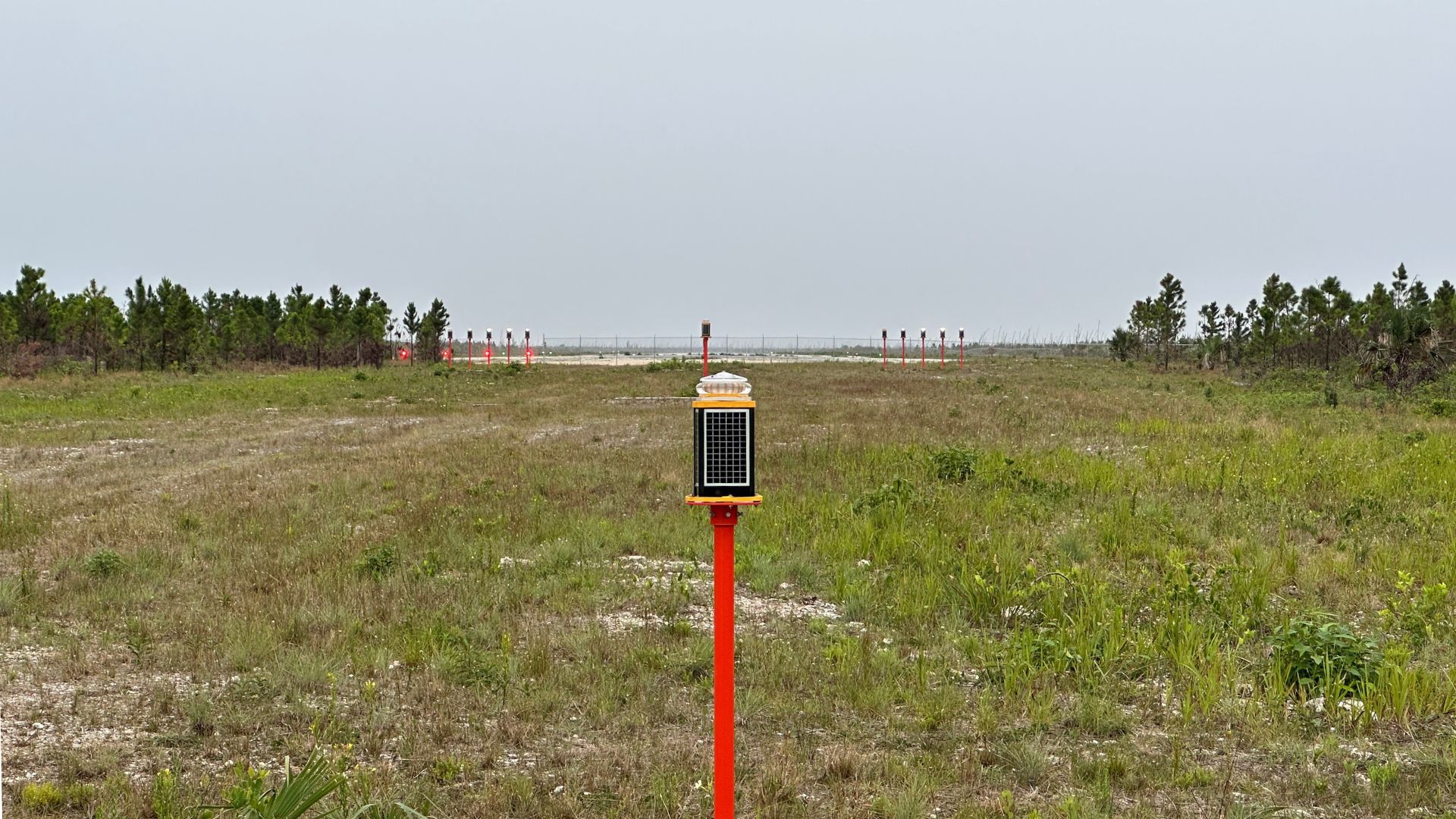 Installation process of solar approach lighting and solar approach lighting